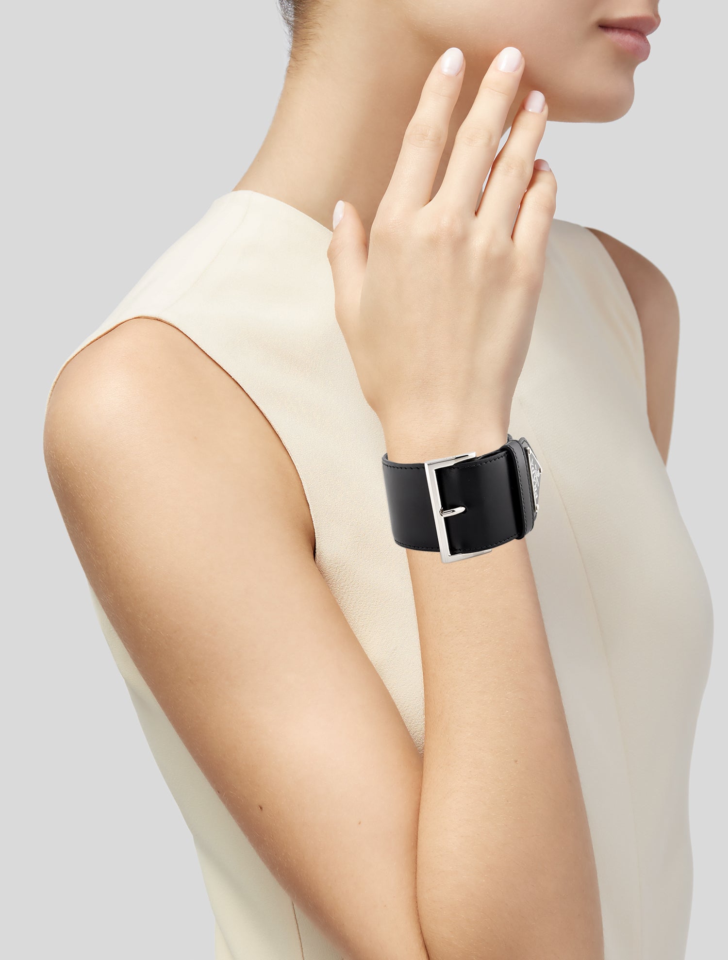 Prada Triangle Leather Arm Cuff